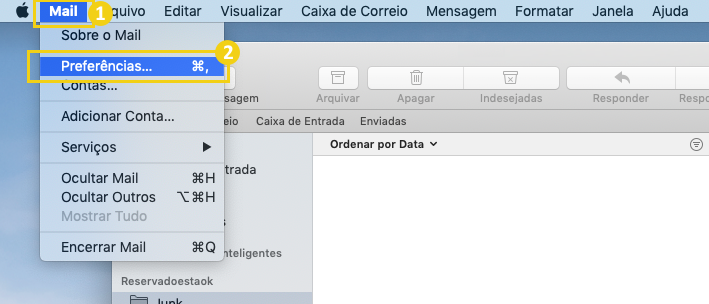 Passo 1 - Menu Mail e Preferências